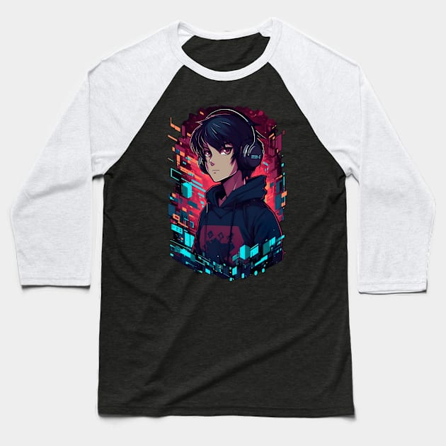 Anime Boy Gamer - Anime Shirt Baseball T-Shirt by KAIGAME Art